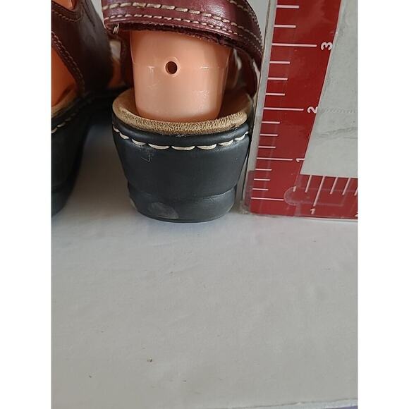 Clarks Lexi Birch WMS 9.5M Slingback Wedge Sandals Red Leather - Picture 7 of 11